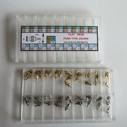 54Pcs/Box Replace Stainless Steel Watch Pusher Button Crown Chronograph Button Drive In Watch Pusher Flat Head Push Type Crown