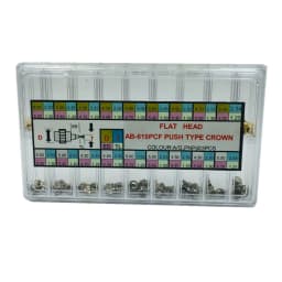 54Pcs/Box Replace Stainless Steel Watch Pusher Button Crown Chronograph Button Drive In Watch Pusher Flat Head Push Type Crown