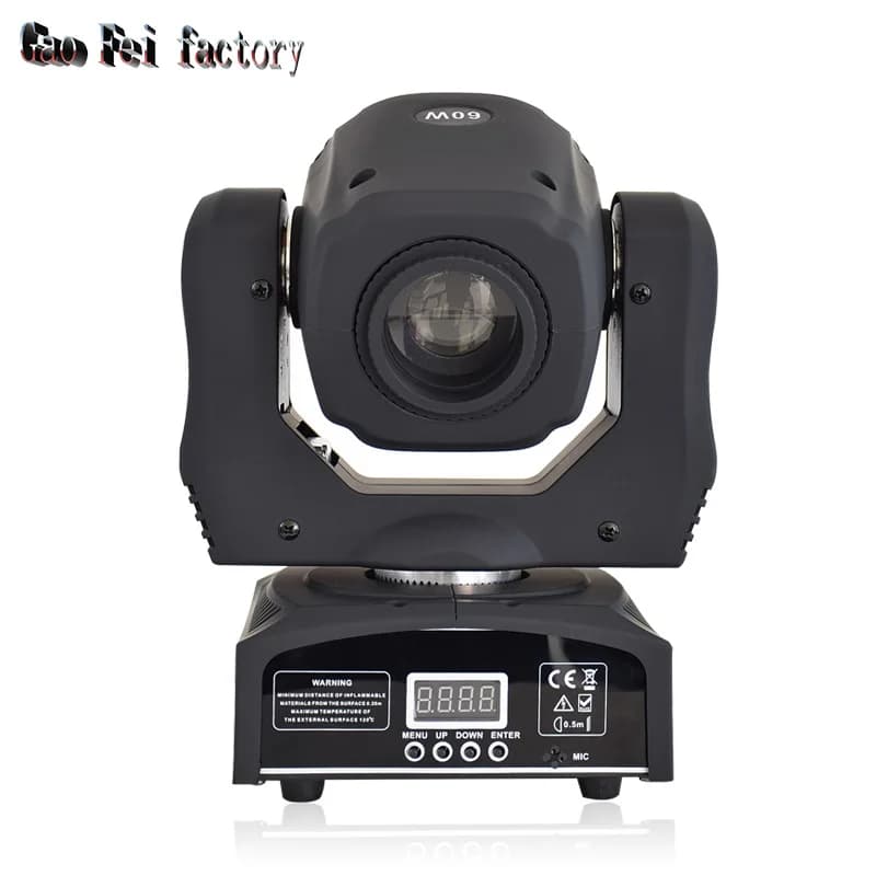 LED Mobile Lyre Spot Lights High Brightness Moving Head 60W With 8Gobos 7colors By 512DMX Control For DJ Disco Party Light