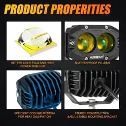 AUXBEAM 4 inch 60W LED Work Light LED Pod Driving Lamp 3000K/6500K Spot Light IP67 for Offroad Truck SUV 4WD ATV R4 SERIES