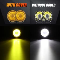 AUXBEAM 7inch LED Driving Work Light Spot Projector Light with Wiring Harness Amber 3200K Color Changing PC Protection Shells