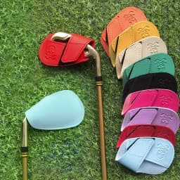 10pcs Golf Club Headcovers Golf Iron Putter Head Cover Putter Protector Tool PU Leather Putting Head Case Set Golf Accessories