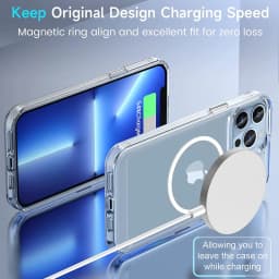 【5 in 1】Clear Case for iPhone 14 Pro Max with MagSafe Built-in with 9H Tempered Glass Screen Protector & Camera Lens Protector