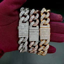 Aokaishen Figaro Cuban Link Chain for Men Baguette Necklace Real Copper Spring Clasp Hip Hop Jewelry 2023 Trend