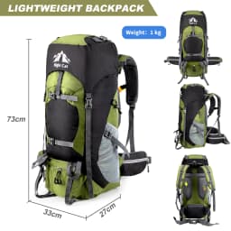 Hiking Backpacks 70L Camping Backpacking Packs for Men Women Lightweight Outdoor for Traveling, No Internal Frame