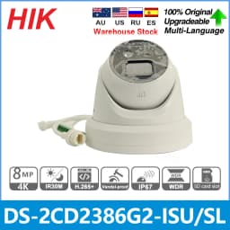 Hikvision IP Camera 8MP DS-2CD2386G2-ISU/SL AcuSense 4K POE Built-in Microphone Speaker Surveillance Video Outdoor