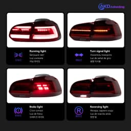 Auto Parts For VW Golf 6 MK6 Taillight 2009-2012 Upgrade MK8 Style Steering signal Brake reversing light Car Accesorios Modified