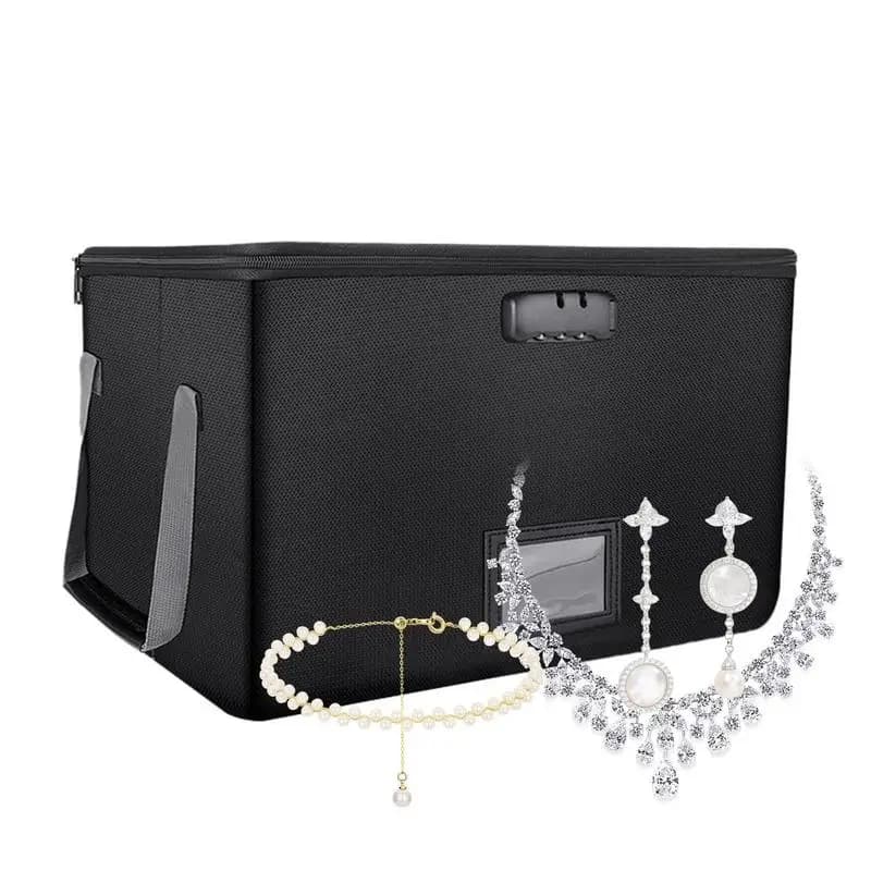 Fire Proof Document Safe Box Waterproof Safe Box Locking File Box Sealed Portable Large Capacity Filing Cabinet Organizer For