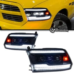 Auto Parts For Dodge RAM Headlights 2009-2018 1500 2500 3500 latest Styling LED DRL Three Projector Car Accesorios Modified