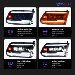 Auto Parts For Dodge RAM Headlights 2009-2018 1500 2500 3500 latest Styling LED DRL Three Projector Car Accesorios Modified