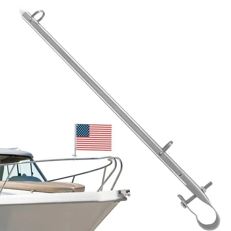Flag Pole Holder For RV 304 Stainless Steel Banner Pole Mount Yacht Flag Holder Boat Accessories For Marines Yacht RV Pontoon