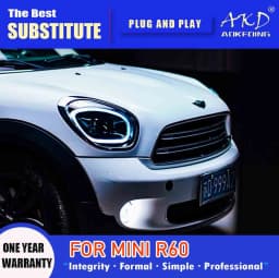 AKD Head Lamp for MINI Countryman R60 LED Headlight 2007-2016 Headlights R60 DRL Turn Signal High Beam Angel Eye Projector Lens