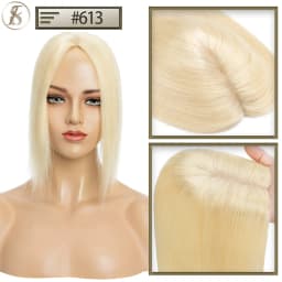 TESS 10x12cm Hair Toppers Natural Hair Wigs 3.5x9cm Women Topper Human Hair Clip In Hair Extensions Blonde Brown Women Hairpiece