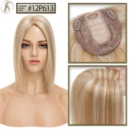 TESS 10x12cm Hair Toppers Natural Hair Wigs 3.5x9cm Women Topper Human Hair Clip In Hair Extensions Blonde Brown Women Hairpiece