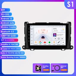 Hizpo For Toyota Sienna XL30 2010-2014 Car Radio Multimedia Video Player Navigation Stereo GPS Android Auto Carplay 8G+128GB RDS