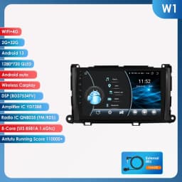 Hizpo For Toyota Sienna XL30 2010-2014 Car Radio Multimedia Video Player Navigation Stereo GPS Android Auto Carplay 8G+128GB RDS