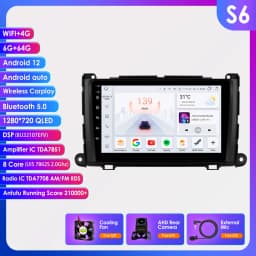 Hizpo For Toyota Sienna XL30 2010-2014 Car Radio Multimedia Video Player Navigation Stereo GPS Android Auto Carplay 8G+128GB RDS