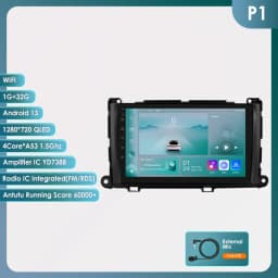 Hizpo For Toyota Sienna XL30 2010-2014 Car Radio Multimedia Video Player Navigation Stereo GPS Android Auto Carplay 8G+128GB RDS