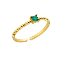 Green Zircon Stainless Steel Ring for Women Gold Plated Finger Rings Female Vintage Jewelry Simple Aesthetic Accessories Anillos