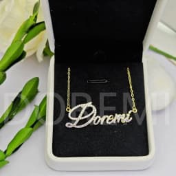 DOREMI Cursive Classic Customized Name Necklace Heart Zircon Crystal Full Letters Necklace Gift Jewelry Custom Necklace