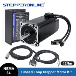 STEPPERONLINE Nema 34 Closed Loop Stepper Motor Kit TS Series 12Nm 1 Axis Nema34 Stepper Motor 1.7m Extension Cables