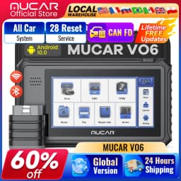 Global Version MUCAR VO6 OBD2 Scanner 32GB All Systems Diagnostic 28 Reset Auto VIN EPB/BMS/SAS/ABS Sevice Lifetime Free Update