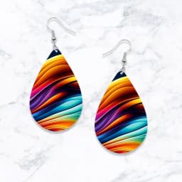 SOMESOOR Cute Ukulele Guitar Teardrop Earrings Leopard Sunflower Mushroom Printed Small Wooden Dangle Jewelry For Women Gifts