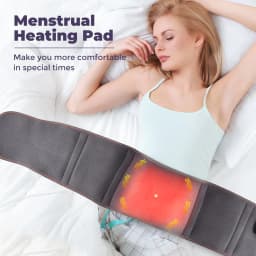 Electric Back Massager Red Light Heating Vibration Period Relief Device Lumbar Pad Waist Support Massage Strap for Muscle Relax
