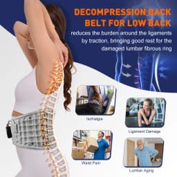 Electric Back Massager Red Light Heating Vibration Period Relief Device Lumbar Pad Waist Support Massage Strap for Muscle Relax