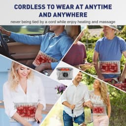 Electric Back Massager Red Light Heating Vibration Period Relief Device Lumbar Pad Waist Support Massage Strap for Muscle Relax