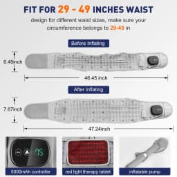 Electric Back Massager Red Light Heating Vibration Period Relief Device Lumbar Pad Waist Support Massage Strap for Muscle Relax