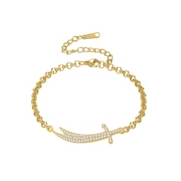 Muslim Islam Knife Bracelets For Women Latest Fine Dainty Crystal Pendant Imam Ali Sword Jewelry Ramadan Festival Gift