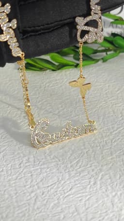 DOREMI Custom Name Personalized Butterfly Charm Necklace Jewelry Personalised Stainless Steel Multi Names Customm Necklace