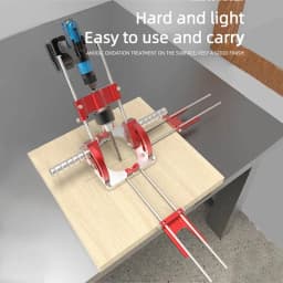 Woodworking Multi-Angle Drill Guide with Handles Positioning Blocks Hole Punch Locator Aluminum Alloy Adjustable Height Drilling