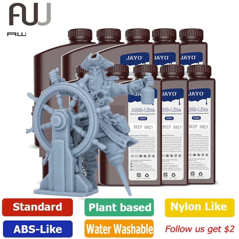 JAYO 3D Printer Standard/ABS-Like/PA Like 10KG 405nm Liquid Rapid UV Curing For LCD Photopolymer Resin 3D Printing Material