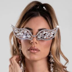 Stonefans Mesh Glasses Frames for Women Luxury 2024 Y2k Accessories Face Jewelry Belly Dance Statement Crystal Charms Display