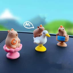 Capybara Car Ornament Dashboard Spring Bobble Head Capybara Figurine Creative Desktop Decorations Capybara Decoration Gift Cute