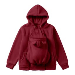 2 in 1 Warm Fleece Hoodie Coat with Baby Carrier Long Sleeve Faux Fur Plush Sweatshirt Outdoor Mom's Hoodie Jacket Baby Bag