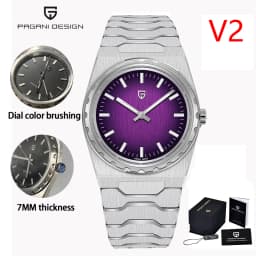 PAGANI DESIGN 2026 New VJ21 37MM Men Quartz Watch V2 Sapphire Stainless Steel Waterproof 10Bar Thin 7MM Luminous C3 Reloj Hombre