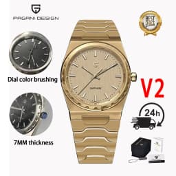 PAGANI DESIGN 2026 New VJ21 37MM Men Quartz Watch V2 Sapphire Stainless Steel Waterproof 10Bar Thin 7MM Luminous C3 Reloj Hombre