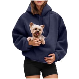 Cat Lovers Hoodie Kangaroo Dog Pet Holder Carrier Big Pouch Pocket Pullovers Sweatshirt Animal Pouch Hood Sweatshirt For Women