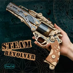 MMZ MODEL DIY 3D Wooden Puzzle Steam Revolver Assembly Model Kits Toys For Children Kids Girls Birthday Gift