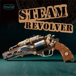 MMZ MODEL DIY 3D Wooden Puzzle Steam Revolver Assembly Model Kits Toys For Children Kids Girls Birthday Gift