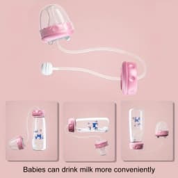 1pc Leak-Proof Hands-Free Bottle for Lying Feeding, Food-Grade PP Easy Clean, Anti-Choke, Baby Drinks Sitting or Lying
