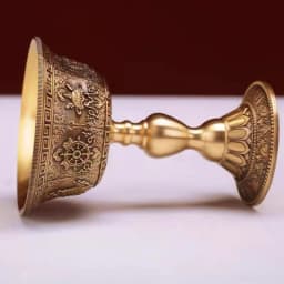Tibetan Candlestick,Brass Candle Cup Engraved Eight Auspicious Bronze,Buddhist Handicraft Tantric Lamp Altars Desktop Decorative