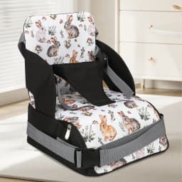 Baby Booster Seat Travel Booster Seat for Kitchen Chair PU Washable Straps Safety Buckle Portable Travel Toddler Booster Seat