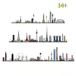 City Skyline Series 21026 21052 21043 21044 Building Blocks Sets Suitable for Christmas Gifts Compatible with Legoed Particles
