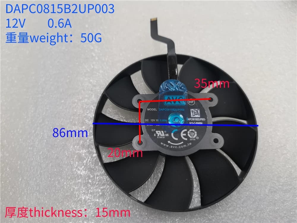 DAPC0815B2UP003 NEW FAN FOR NVIDIA public version NVIDIA GeForce RTX 3080, RTX 3080Ti FE Fan radiator Ti Video card cooling fan