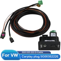 For VW Golf 7 MK7 VII For Passat B8 CarPlay Media USB AUX Switch MIB2 MDI USB AMI Adapter Plug Socket 5Q0035726E 5G0035222E