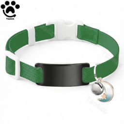 Customized Fashion Elastic Cat Collar Free Engraved Puppy Kitten Anti-lost Pet ID Nameplate Necklace With Bell & Moon Ornament